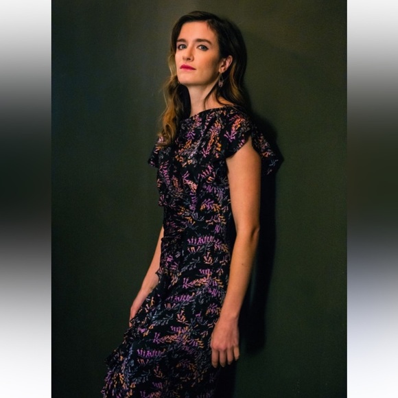 Cinq A Sept Nannon Floral Short Sleeve Dress size 4 midi as seen on tv - Picture 1 of 6